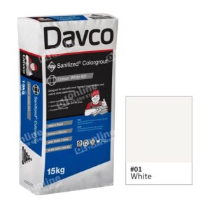 Davco Sanitized Colorgrout (3Sizes – 1.5kg / 5kg / 15kg) - Color: 01 white | Size: 15kg