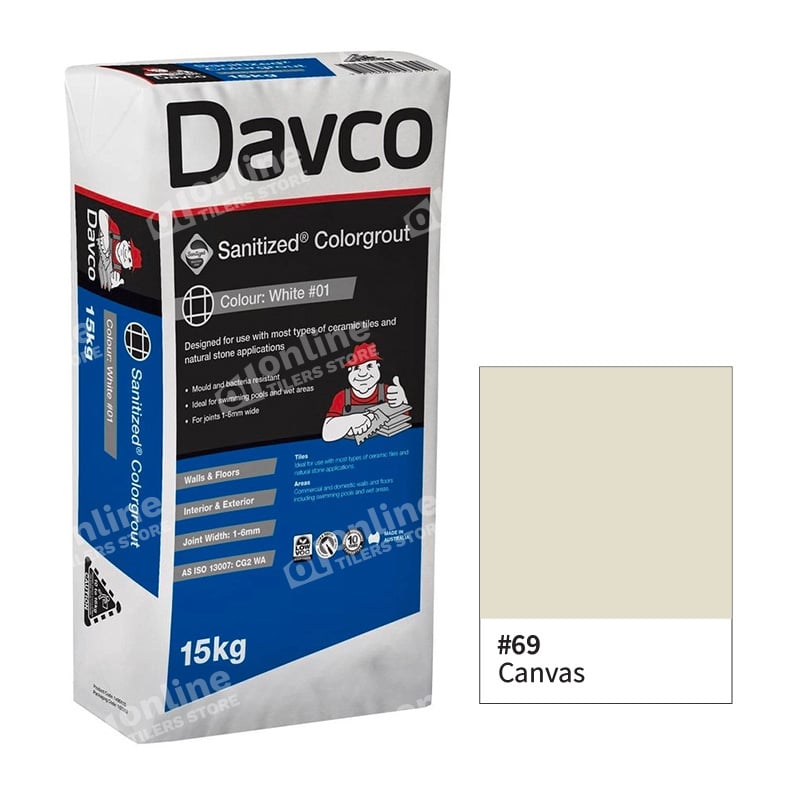 Davco Sanitized Colorgrout (3Sizes – 1.5kg / 5kg / 15kg) - Color: 69 canvas | Size: 15kg