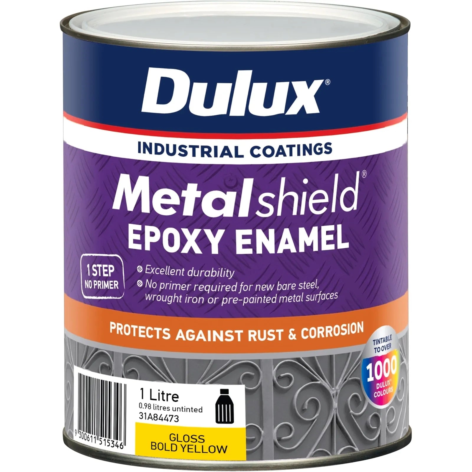 Dulux Metalshield Epoxy Enamel Gloss Bold Yellow 1L