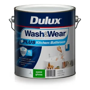 Dulux Wash & Wear +Plus Kitchen & Bathroom Low Sheen Vivid White 4L