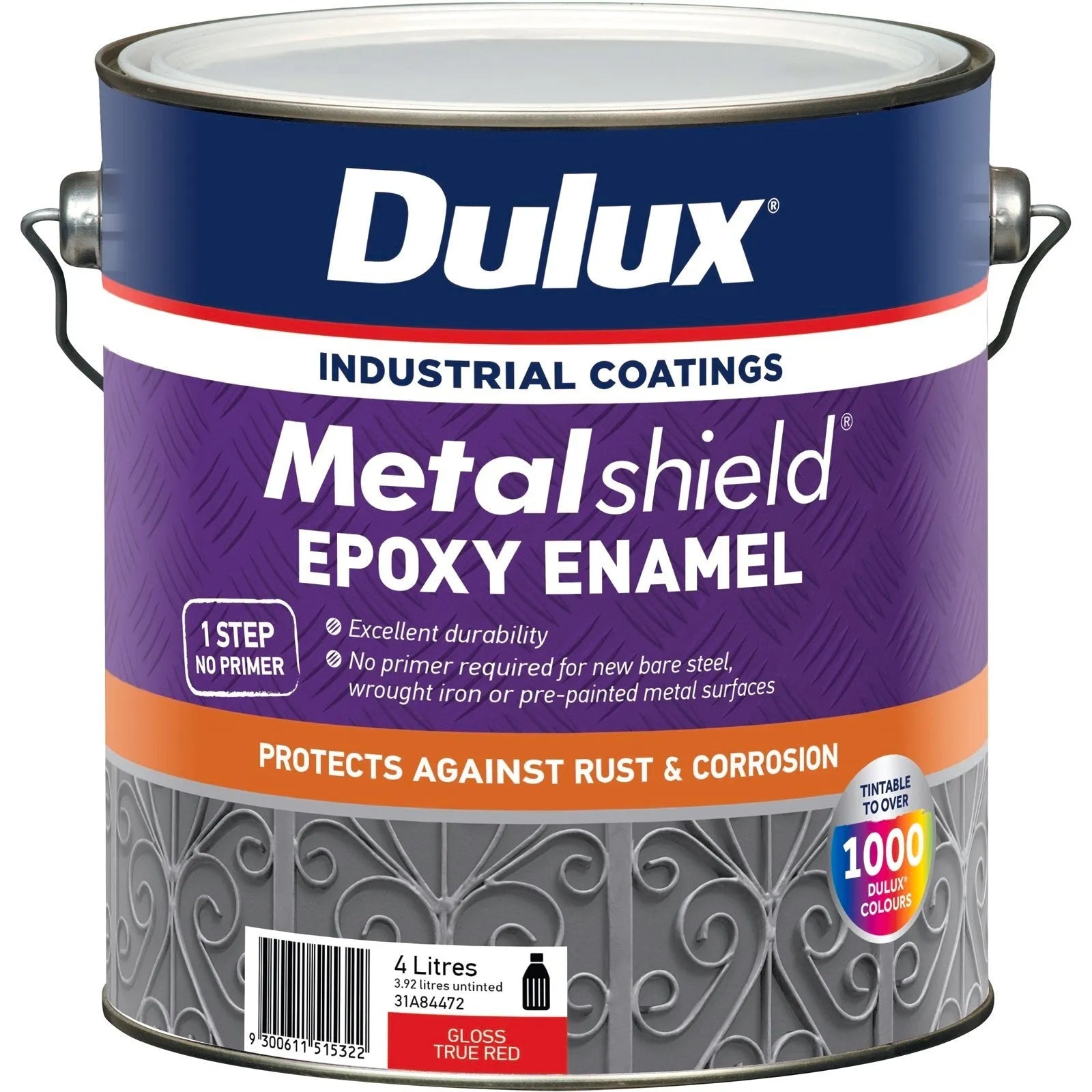Dulux Metalshield Epoxy Enamel Gloss True Red 4L