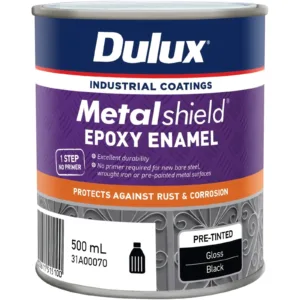 Dulux Metalshield Epoxy Enamel Gloss Black 500mL