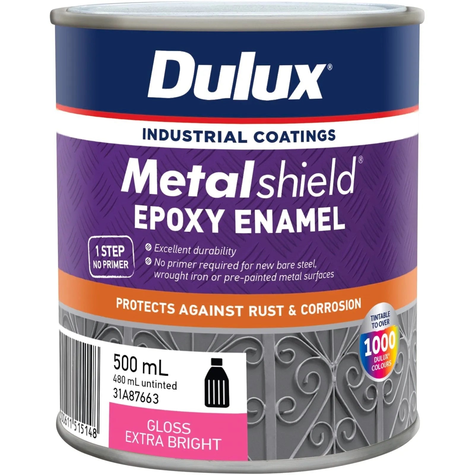 Dulux Metalshield Epoxy Enamel Gloss Extra Bright 500mL