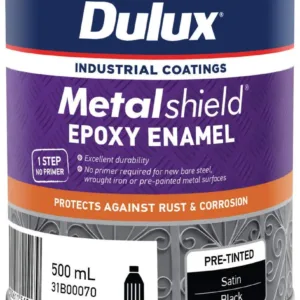 Dulux Metalshield Epoxy Enamel Satin Black 500mL