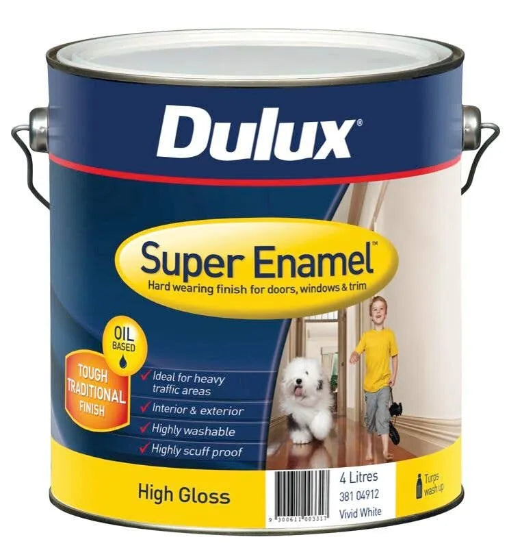 Dulux Super Enamel Gloss Vivid White 4L