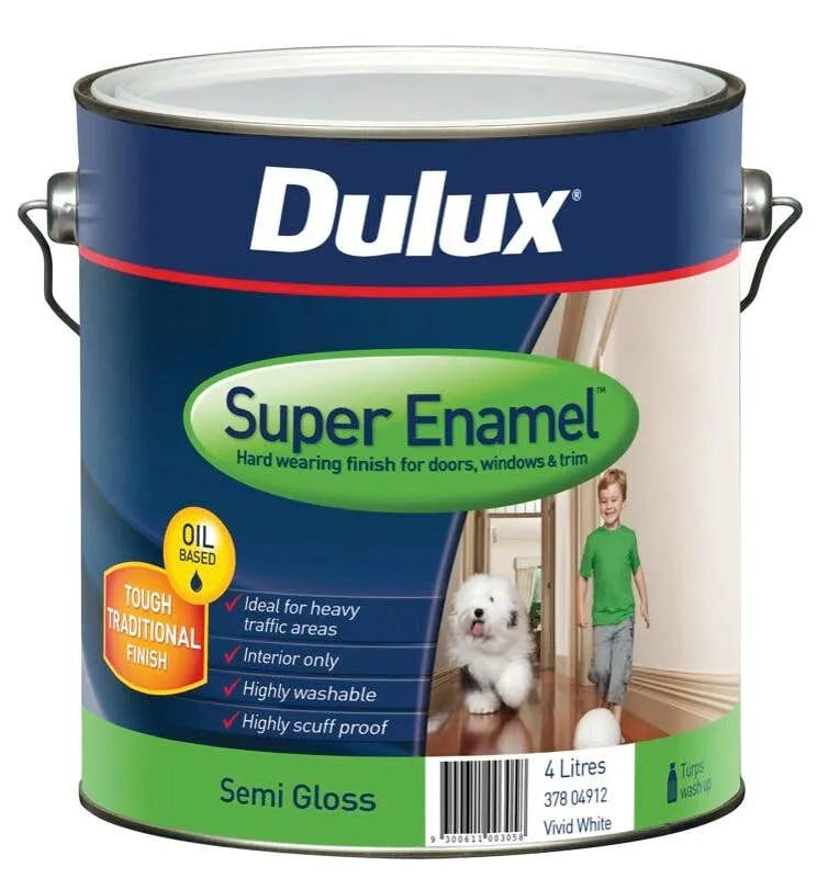 Dulux Super Enamel Semi Gloss Vivid White 4L