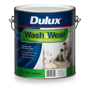 Dulux Wash & Wear Interior Semi Gloss Vivid White 4L