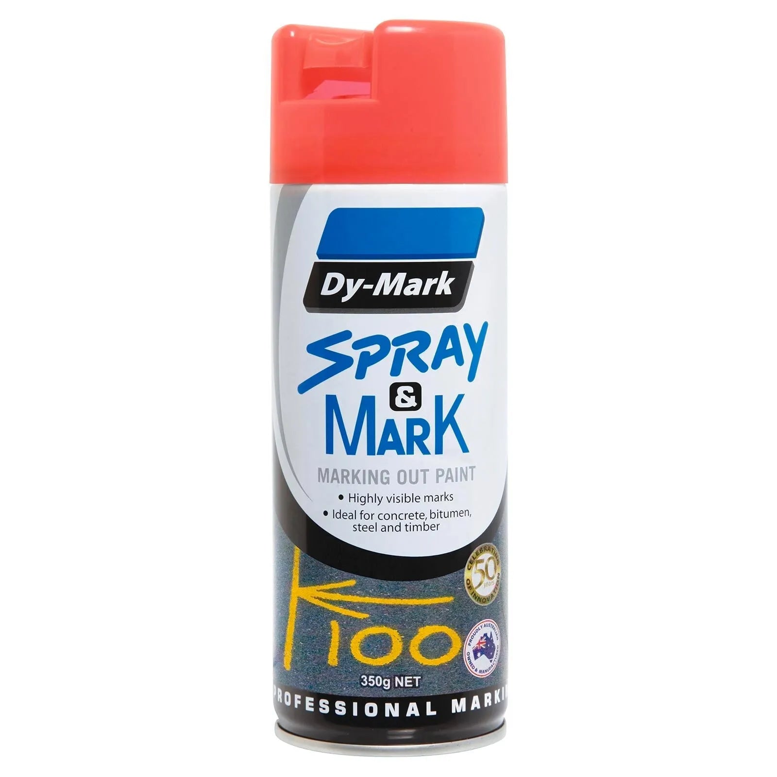 Dy-Mark Spray & Mark Paint 350g Fluoro Orange