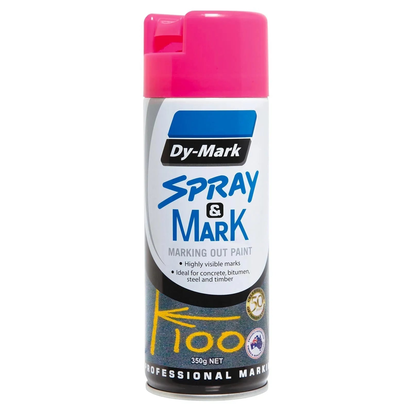 Dy-Mark Spray & Mark Paint 350g Fluoro Pink