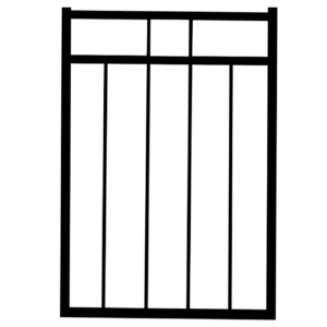 Black 3 Rail Flat Top Gate 950 x 1200 Aluminium