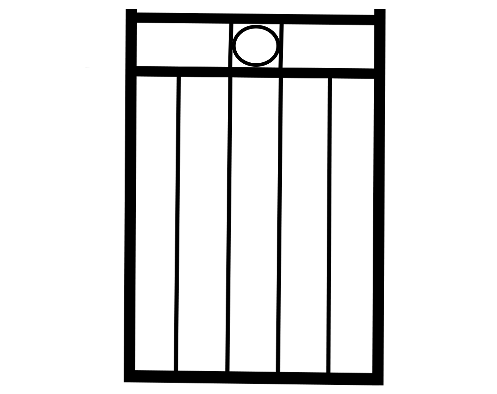Black 3 Rail with Rings Gate 1500 x 1200 Aluminium