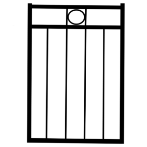 Black 3 Rail with Rings Gate 950 x 1200 Aluminium