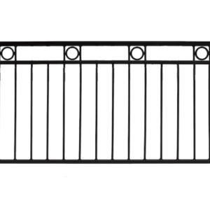 Black 3 Rail with Rings Panel 2400 x 1200 Aluminium