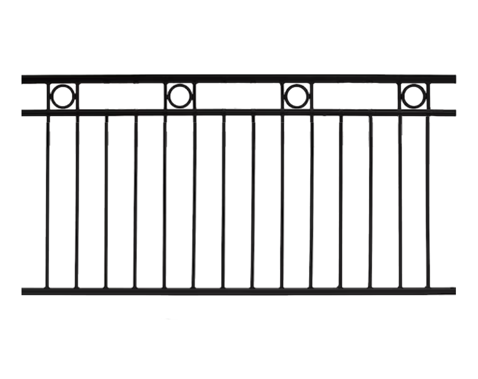 Black 3 Rail with Rings Panel 2400 x 1200 Aluminium
