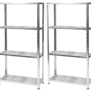 Garage Select 4 Shelf Storage Unit Galvanised - Twin Pack