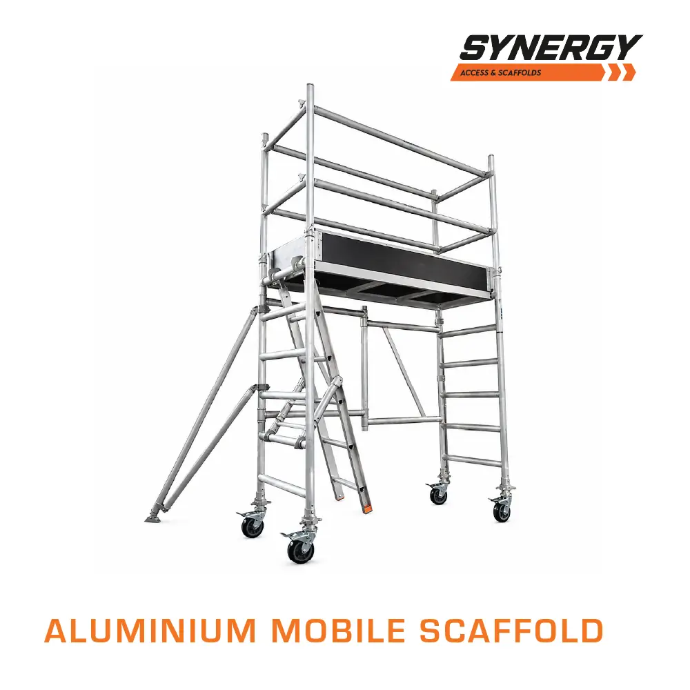 1.8m (Platform Height) Foldable Mobile Scaffold (With Stabilizers, Ladders and Kick Boards) - 1.8 x 0.7 x 1.8