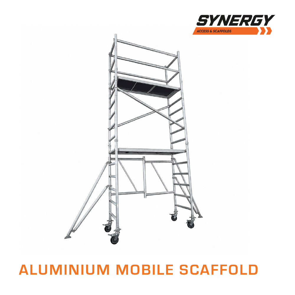 3.6m (Platform Height) Foldable Mobile Scaffold (With Stabilizers) - 1.8 x 0.7 x 3.6