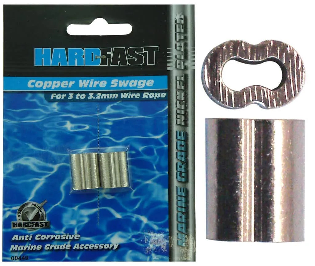 Hardfast Copper Wire Swage Nickel Plated 3.2mm (2 Pack)