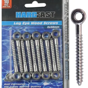 Hardfast Lag Eye Wood Screw Stainless Steel 6 x 50mm - 10 Pack