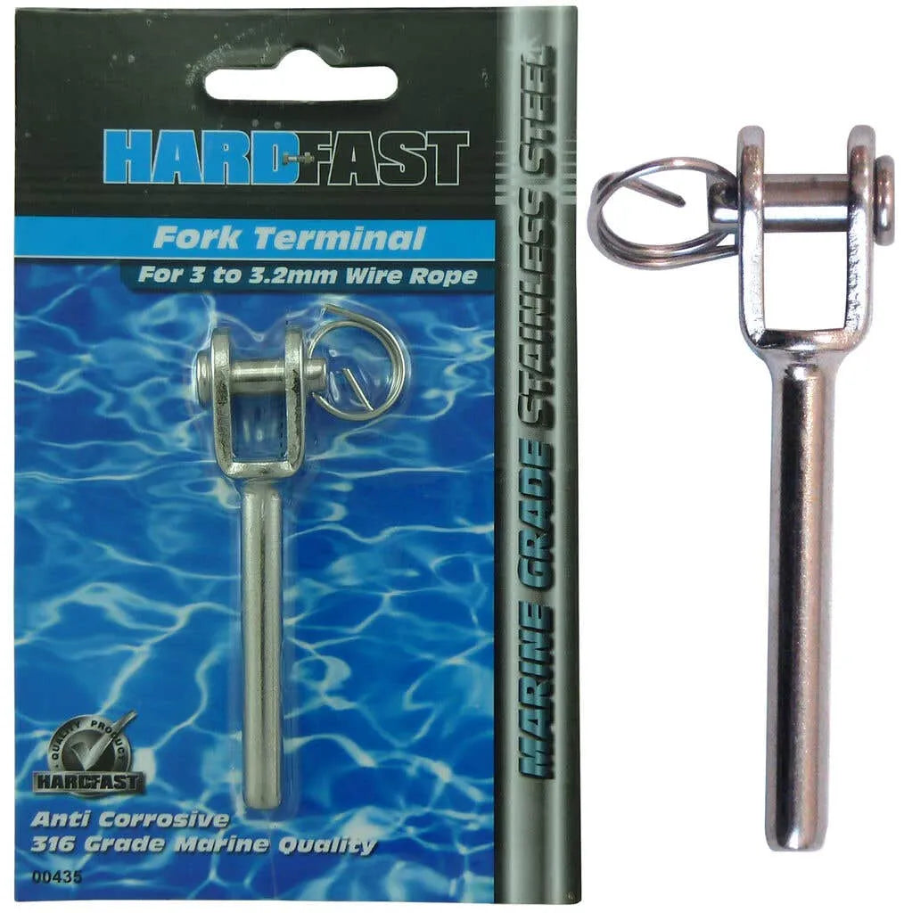 Hardfast Swage Fork Terminal Stainless Steel 3.2mm (5 Pack)