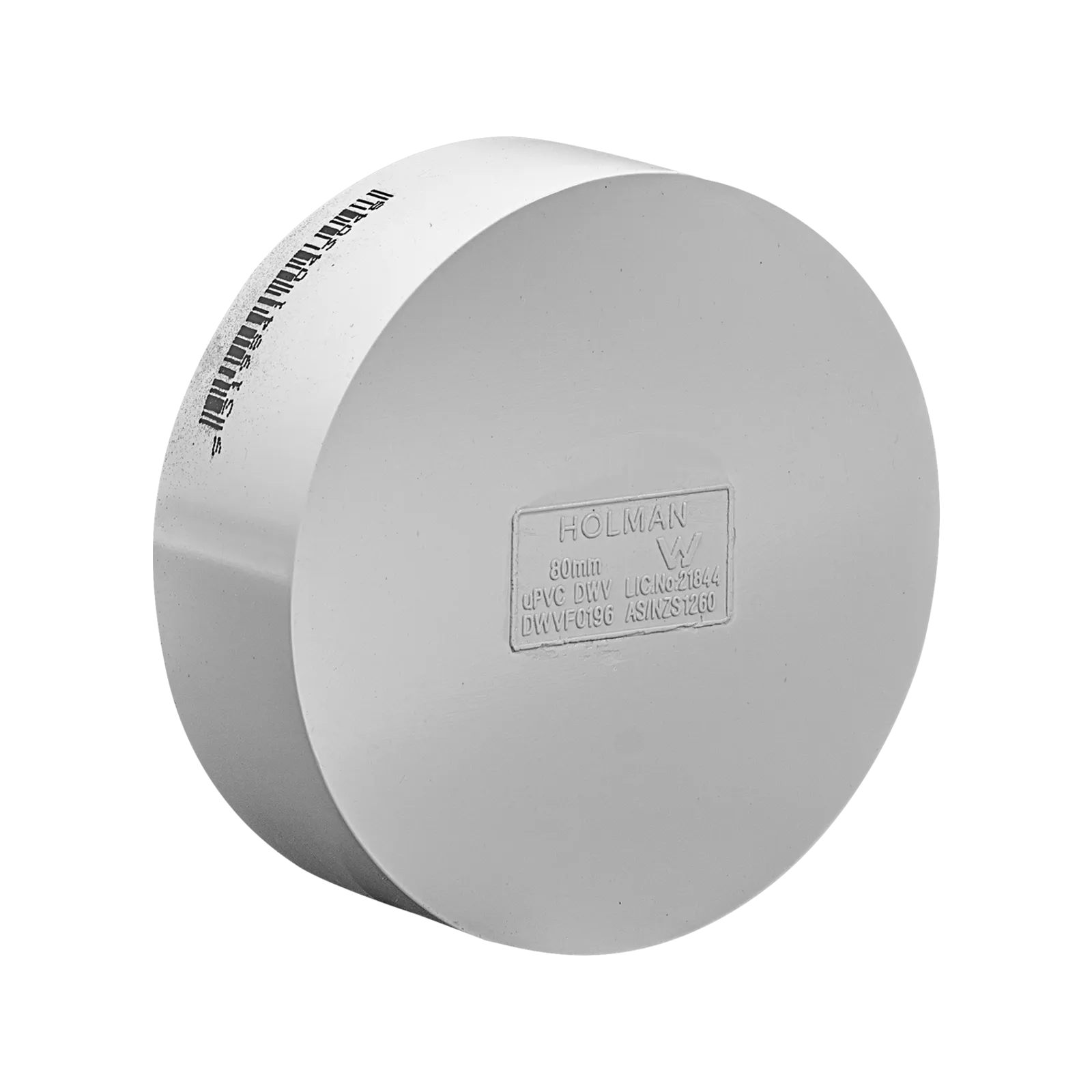 Holman PVC DWV Push On Cap 80mm