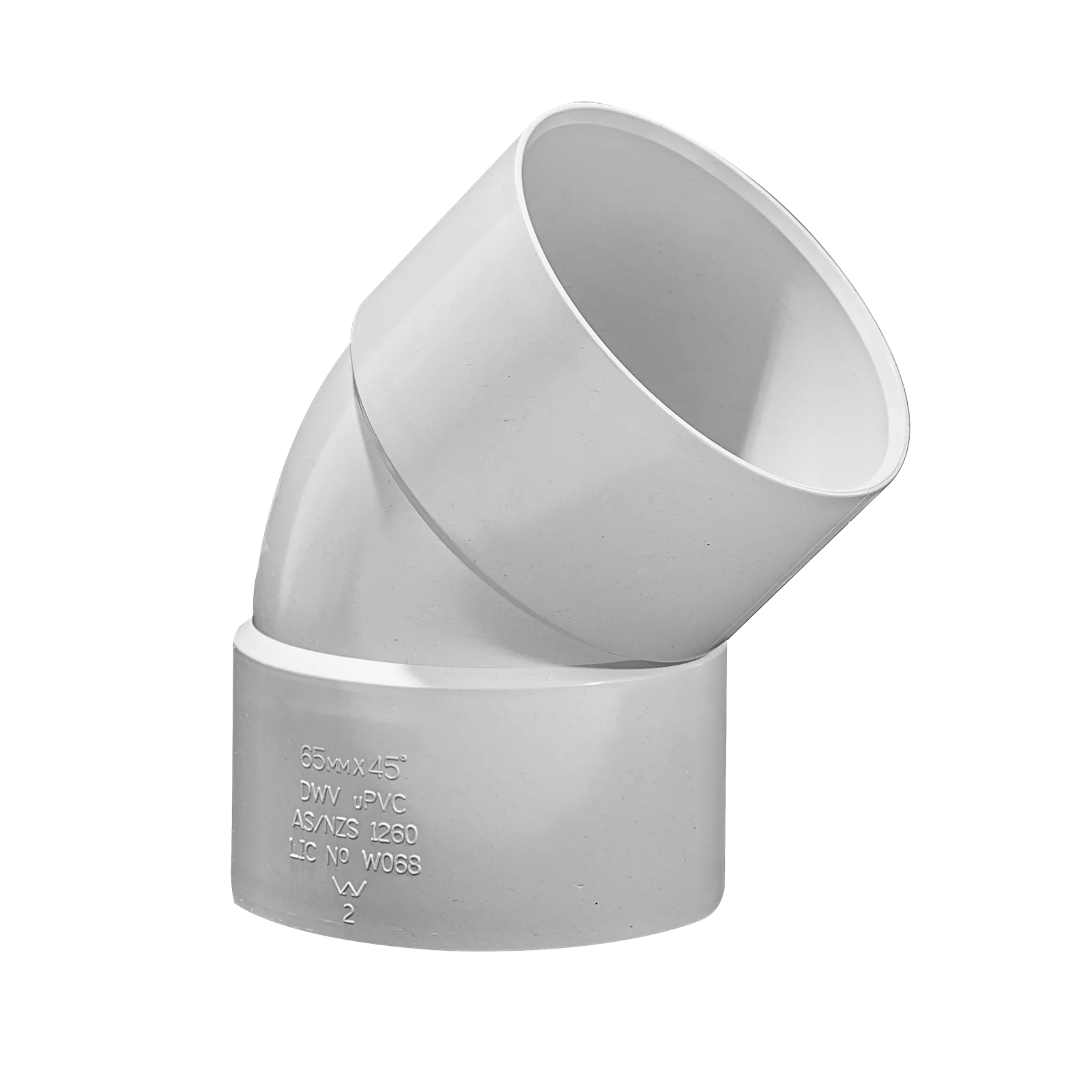 Holman PVC DWV Bend F&F Plain 45 Degree 65mm 45 Degree