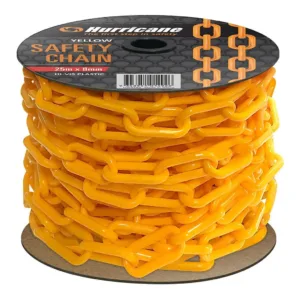 Hurricane Hi-Vis Safety Plastic Chain Yellow 8mm x 25m