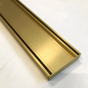 MS Brushed Gold Tile Insert 1000mm x 100mm x 21mm/26mm - Size: 21mm