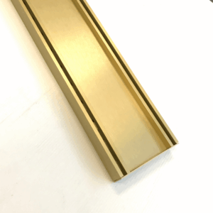 MS Brushed Gold Tile Insert 1000mm x 100mm x 21mm/26mm - Size: 26mm