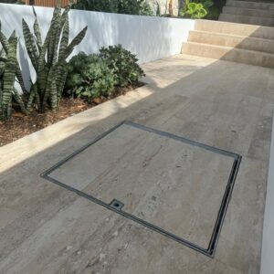 BudaPave™ Tile Insert Pit Cover - Galvanised Steel - 450mm x 450mm- Class B