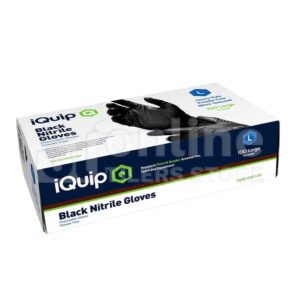 iQuip Textured Black Nitrile Gloves Box (3 Sizes) - Size: XL