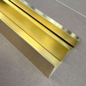 Kc Geometric Aluminium Angle 1.4mm x 3m Brushed Gold - Size: 20mm × 32mm × 1.4mm