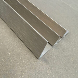 Kc Geometric Aluminium Angle 1.4mm x 3m Brushed Nickel - Size: 20mm × 32mm × 1.4mm