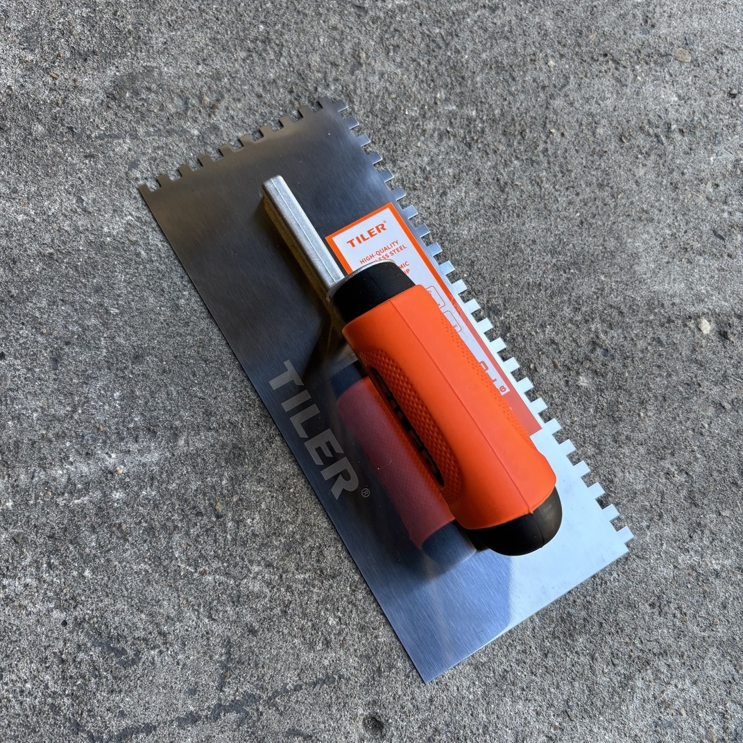 Kc Tiler Stainless Steel Soft Grip Notched Trowel 6,8,10,12mm - Size: 6mm