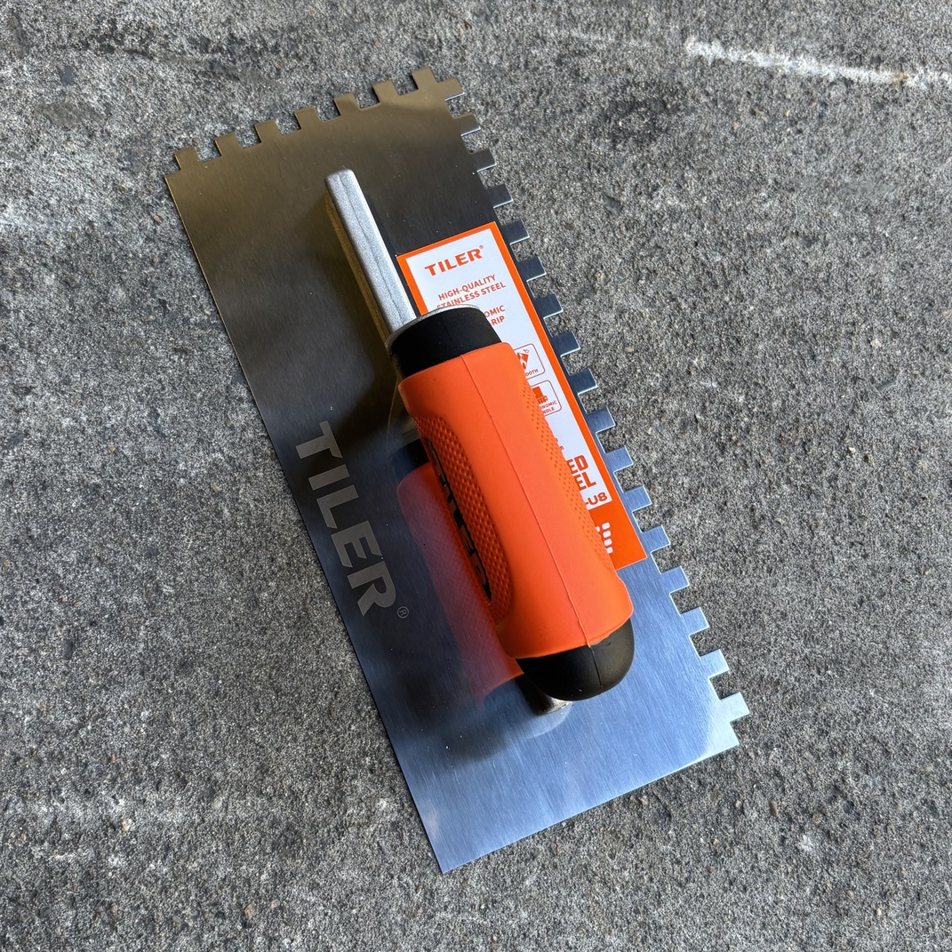 Kc Tiler Stainless Steel Soft Grip Notched Trowel 6,8,10,12mm - Size: 8mm