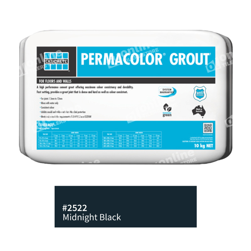 Laticrete Permacolor grout 10kg (20 colors) - Color: 2522 midnight black | Size: 10kg