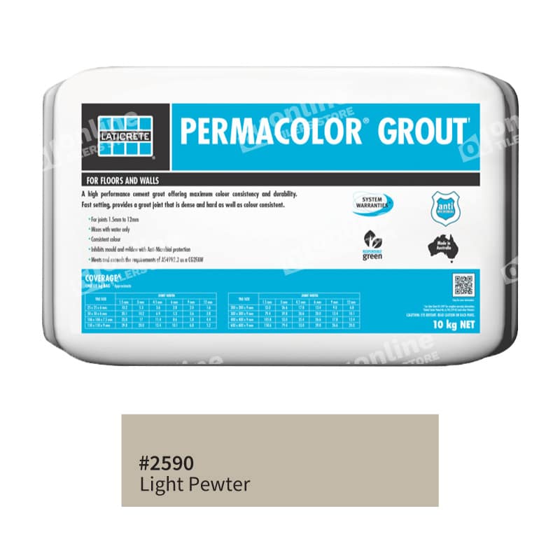 Laticrete Permacolor grout 10kg (20 colors) - Color: 2590 light pewter | Size: 10kg