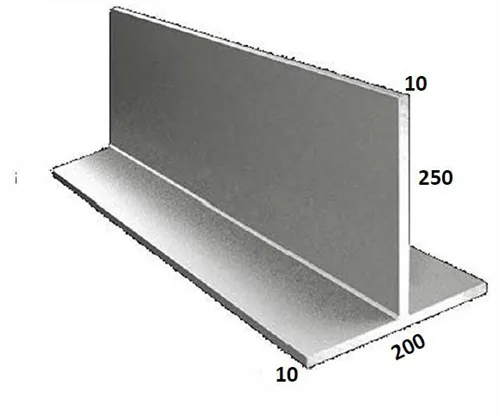 Lintel T Bar 250 x 10 (B) 200 x 10 (V) 5400mm