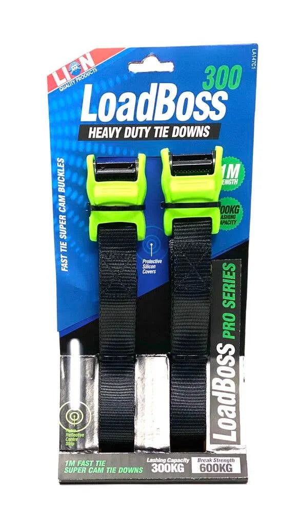 Lion LoadBoss Heavy Duty Tie Downs 1m 2 Piece