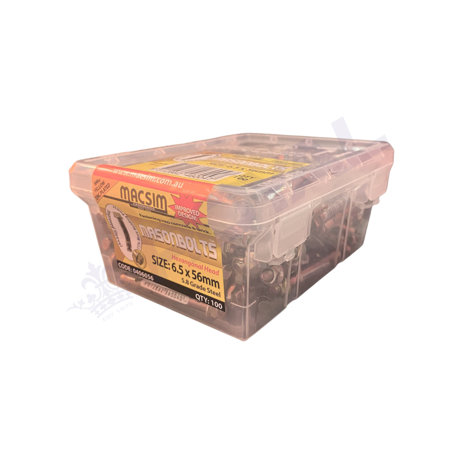 Macsim Hexnut Masonbolts 12 x 129mm