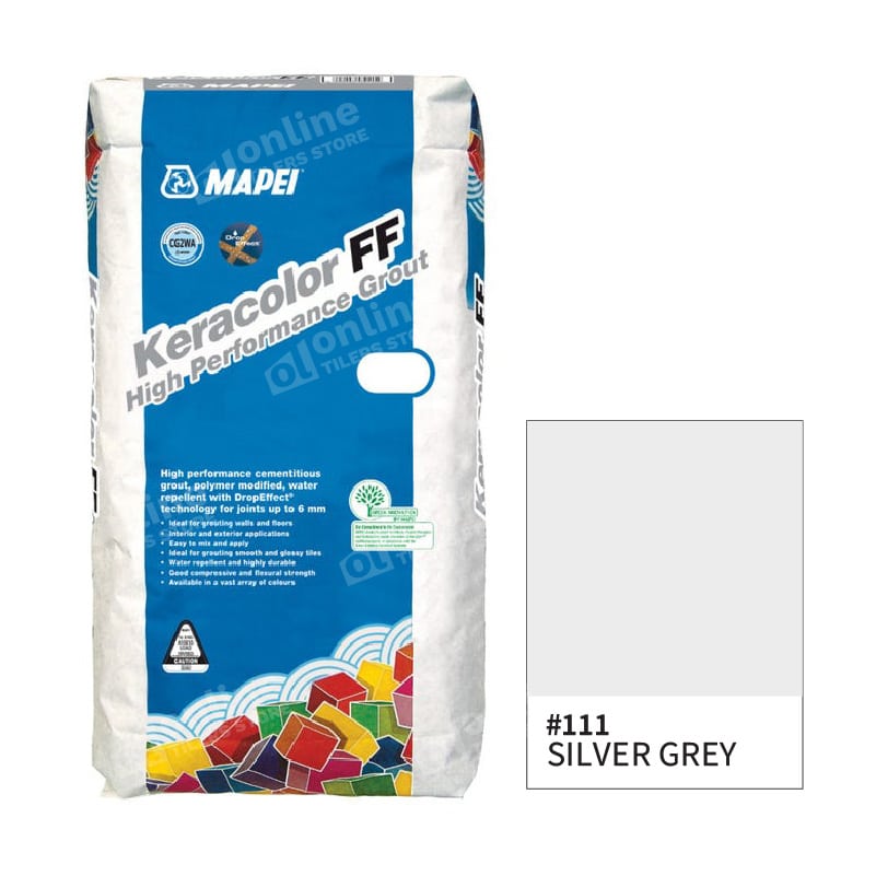 Mapei Keracolor FF Grout 20KG (10 Colors) - Color: 111 silver grey