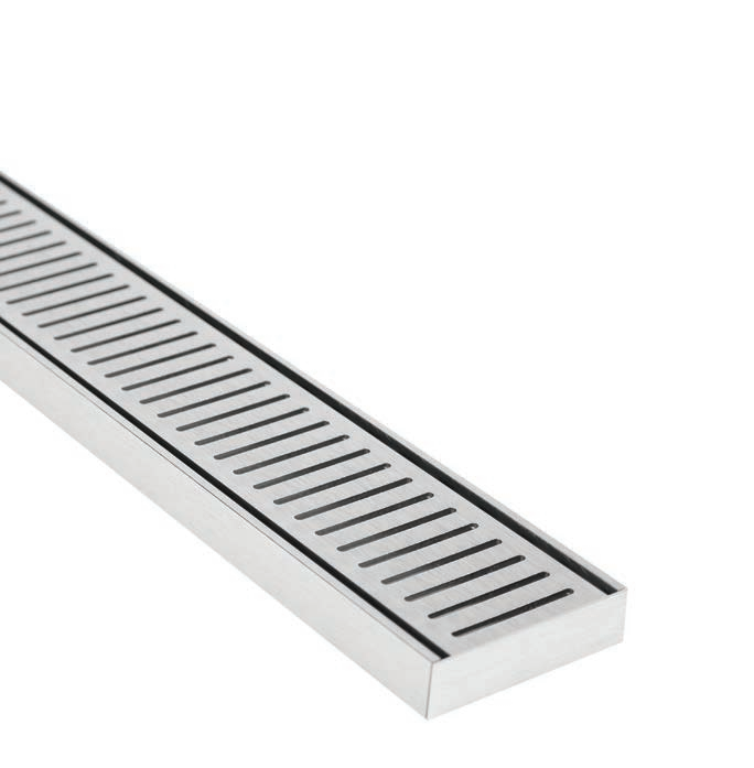 MS Brushed Silver Grate 1000mm x 100mm x 14mm/21mm/26mm - Size: 21MMX100MMX1000MM
