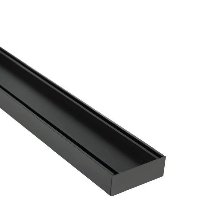 MS Brushed Black Tile Insert 1000mm x 100mm x 21mm/26mm/35mm - Size: 35mm