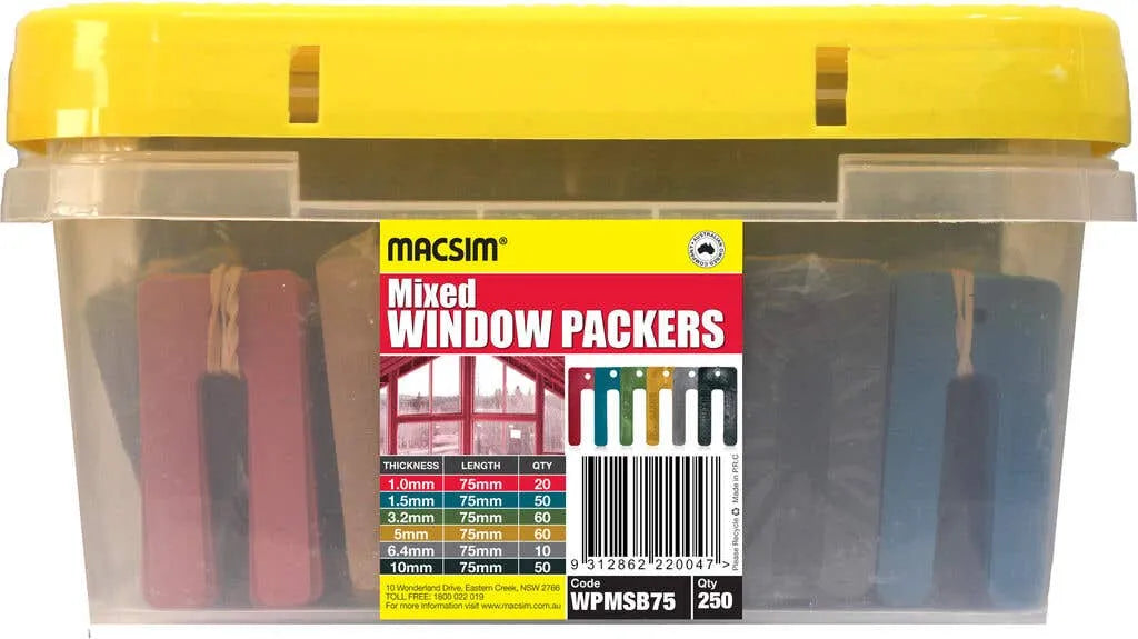 Macsim Window Packer Mixed 75mm - Box of 250
