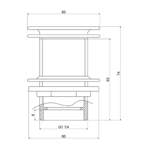 Mildon Pop Up Waste Chrome 32 x 70mm No Overflow
