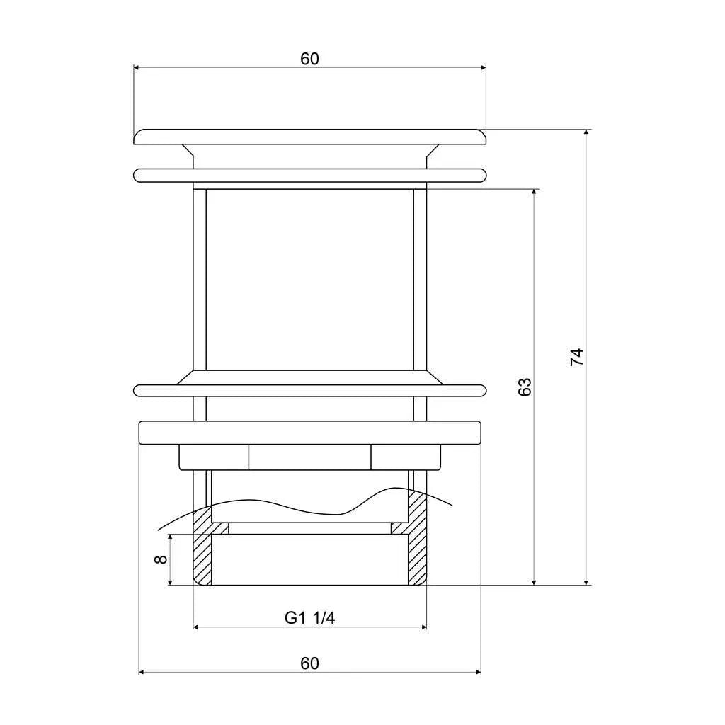 Mildon Pop Up Waste Chrome 32 x 70mm No Overflow