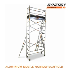 4.2m – 4.6m (Platform Height) Mobile Narrow Scaffold (With Stabilizers, Ladders and Kick Boards) - 2 x 0.74 x 4.2