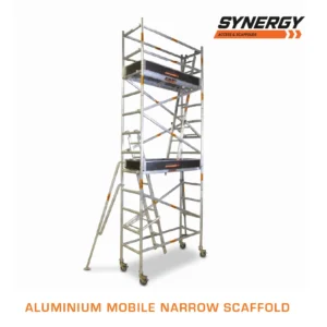 4.2m – 4.6m (Platform Height) Mobile Narrow Scaffold (Double working Level, With Stabilizers, Ladders and Kick Boards) - 2 x 0.74 x 4.2