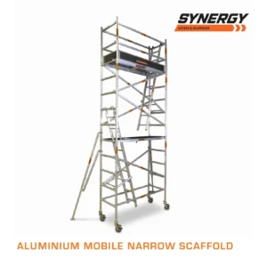 5.0m – 5.4m (Platform Height) Mobile Narrow Scaffold (Double Level, With Stabilizers, Ladders and Kick Boards) - 2 x 0.74 x 5