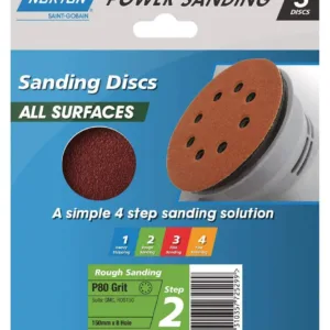 Norton Speedgrip Disc 150mm x 8H Step 2 P80 Grit 5 Pack